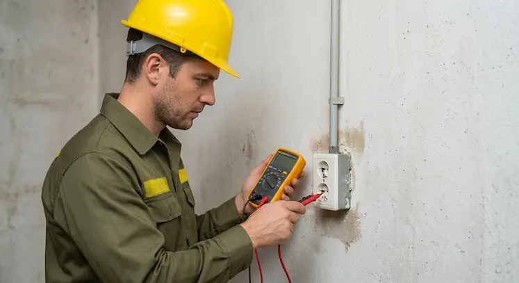 Elettricista di Pronto Intervento Brescia durante l'aggiornamento di un quadro elettrico